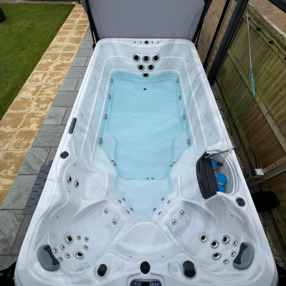 Ares Coral Swim Spa Marble White. Cheap UK Swim Spa