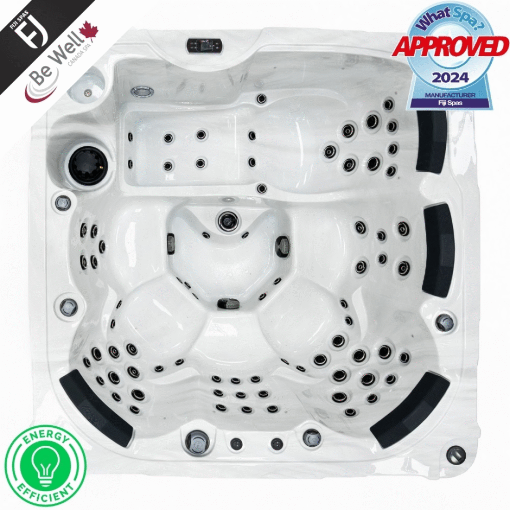 BeWell Fiji Hot Tub 32 Amp 1 Lounger 5 Seats Marble White