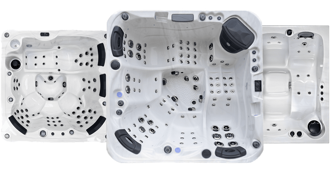 selection of hot tubs