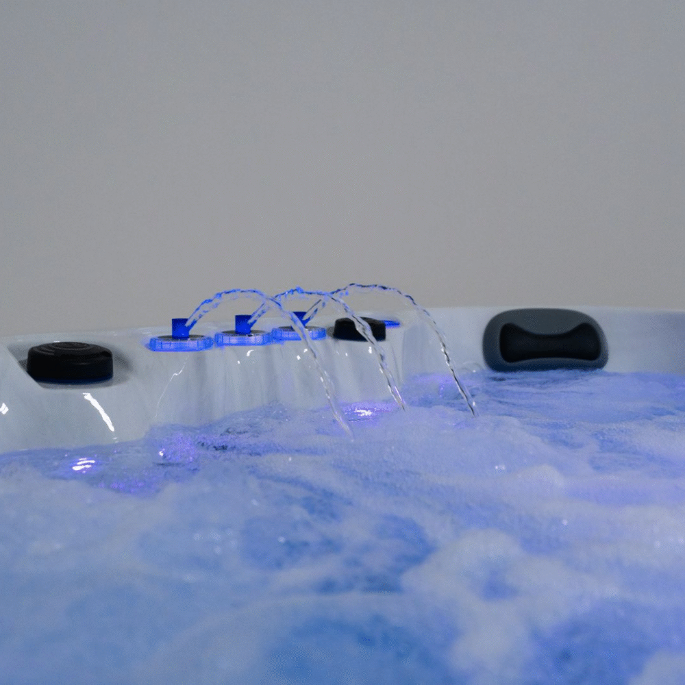 Amalfi Hot Tub 32 Amp 2 Loungers 3 Seats Marble White