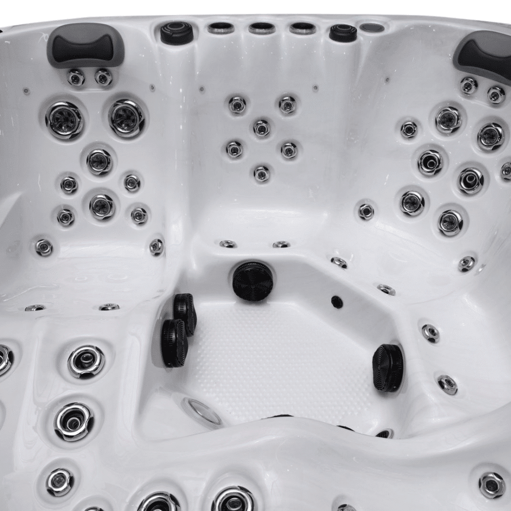 Barcelona Hot Tub 32 Amp 2 Loungers 3 Seats Marble White