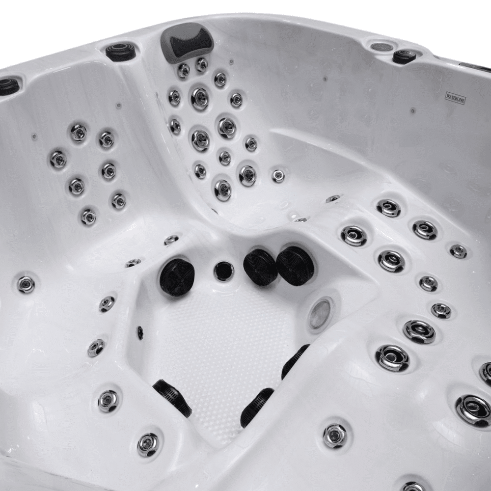 Barcelona Hot Tub 32 Amp 2 Loungers 3 Seats Marble White