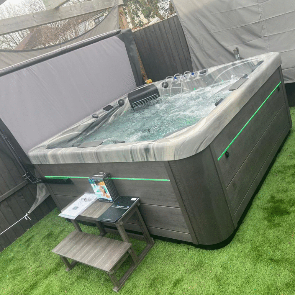 Brisbane Hot Tub 32 Amp Odyssey Grey 2 Loungers, 3 Seats