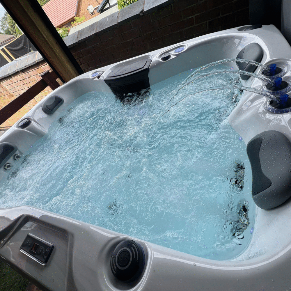 Madrid Plug And Play Hot Tub Marble White 1 Lounger 2 seats
