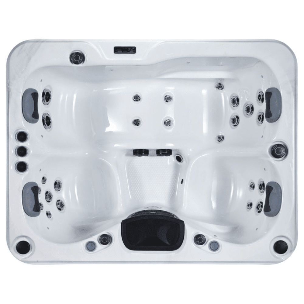 Madrid Plug And Play Hot Tub Marble White