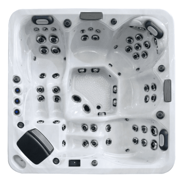 Brisbane Hot Tub Marble White 2 Loungers 3 Seats